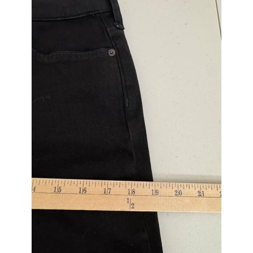 J.crew Denim trouser in 1996 semi-stretch black preppy‎ flare retro 90s sz 27
